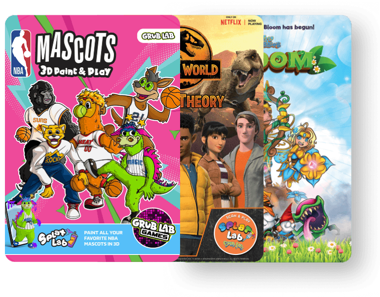 NBA branded kids menu featuring basketball themed games and activities